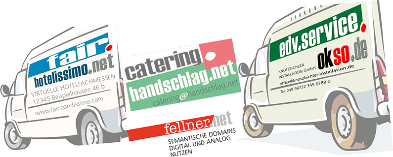 domain als firmenwagenbeschriftung einsetzen